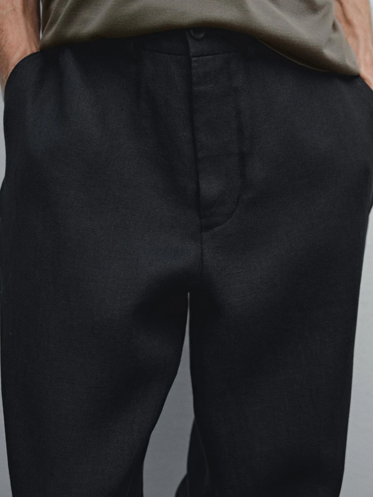 100% linen trousers