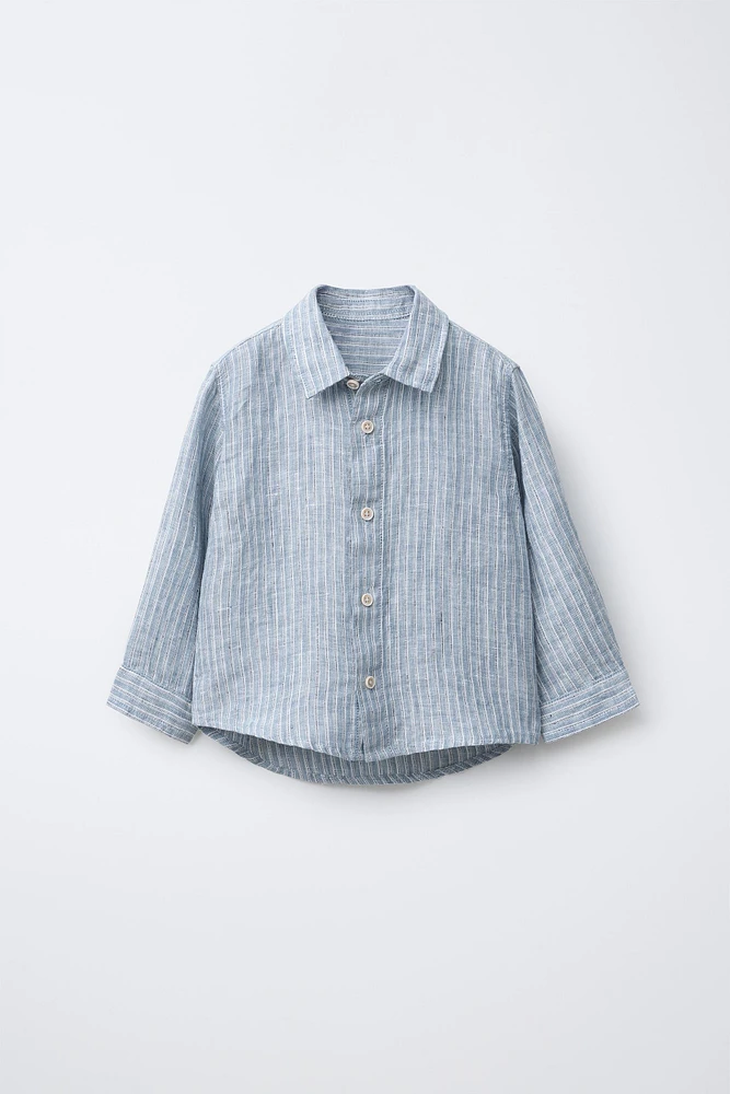 CHEMISE À RAYURES 100 % LIN