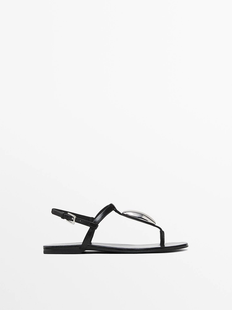 Sandales cuir bijou