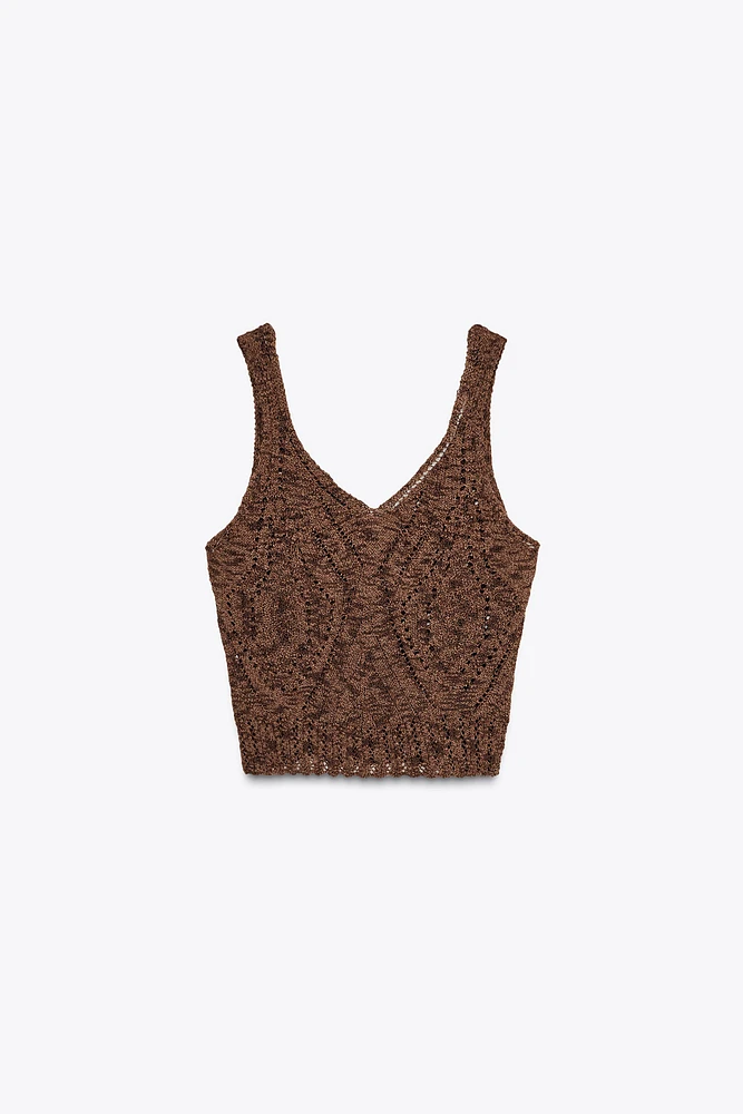 POINTELLE KNIT TOP