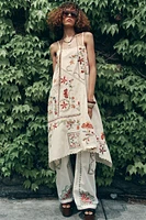 ZW COLLECTION FLORAL EMBROIDERED ASYMMETRIC DRESS