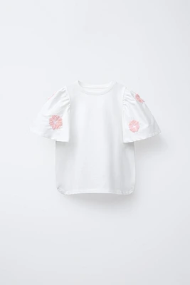 EMBROIDERED FLORAL COMBINATION BLOUSE