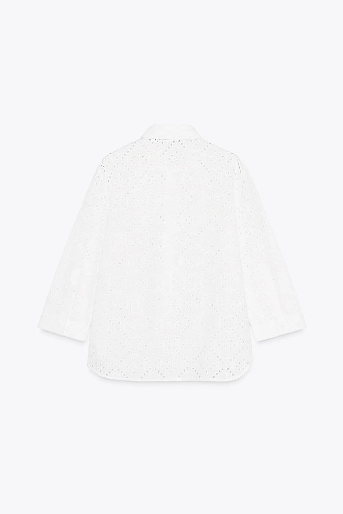 EMBROIDERED EYELET SHIRT ZW COLLECTION