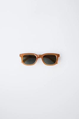 SQUARE TRANSLUCENT FRAME SUNGLASSES