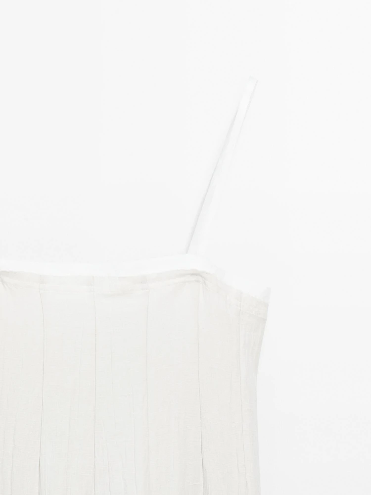 Textured double fabric midi dress