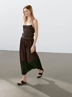 Long flowing pleated skirt
