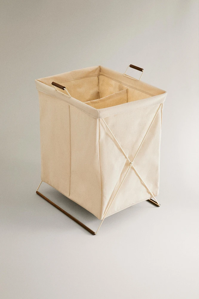 CORBEILLE DOUBLE PLIABLE POUR VÊTEMENTS