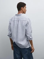 Chemise lin regular à rayures