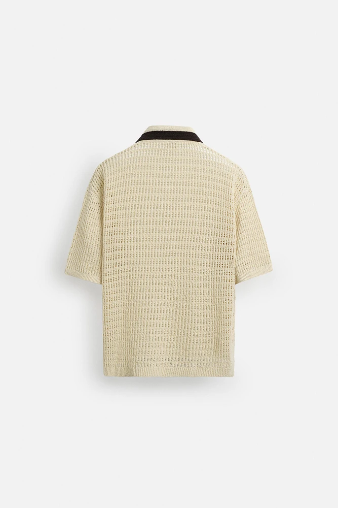 OPEN STRUCTURED POLO SHIRT