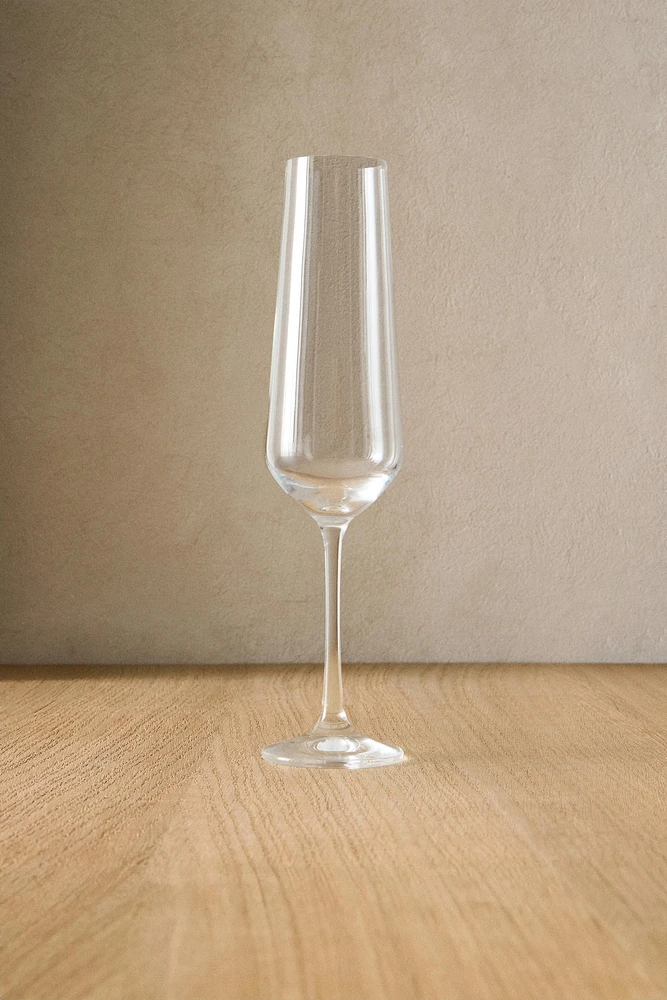 PLAIN BOHEMIA CRYSTAL FLUTE GLASS