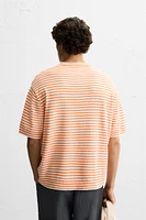 STRIPED TEXTURED KNIT T-SHIRT