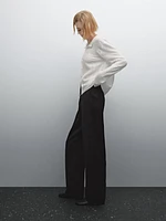 Pantalon fluide satiné et texturé
