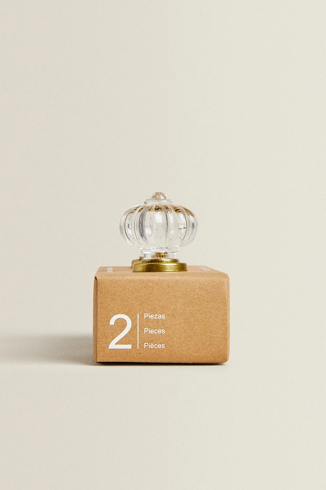LOT BOUTONS DE PORTE ACRYLIQUE FLEUR (LOT DE 2)