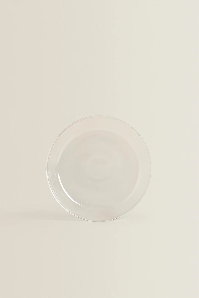 BOROSILICATE GLASS SIDE PLATE WITH RIM