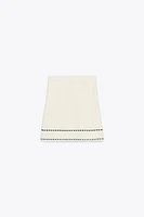 MINI TOPSTITCHED SKIRT