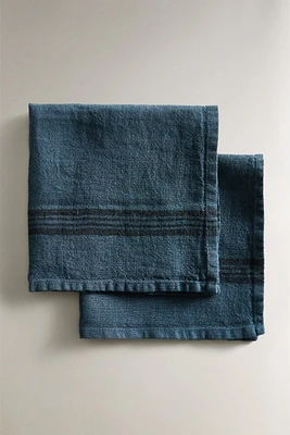 SET OF COLORED HEAVY LINEN NAPKINS