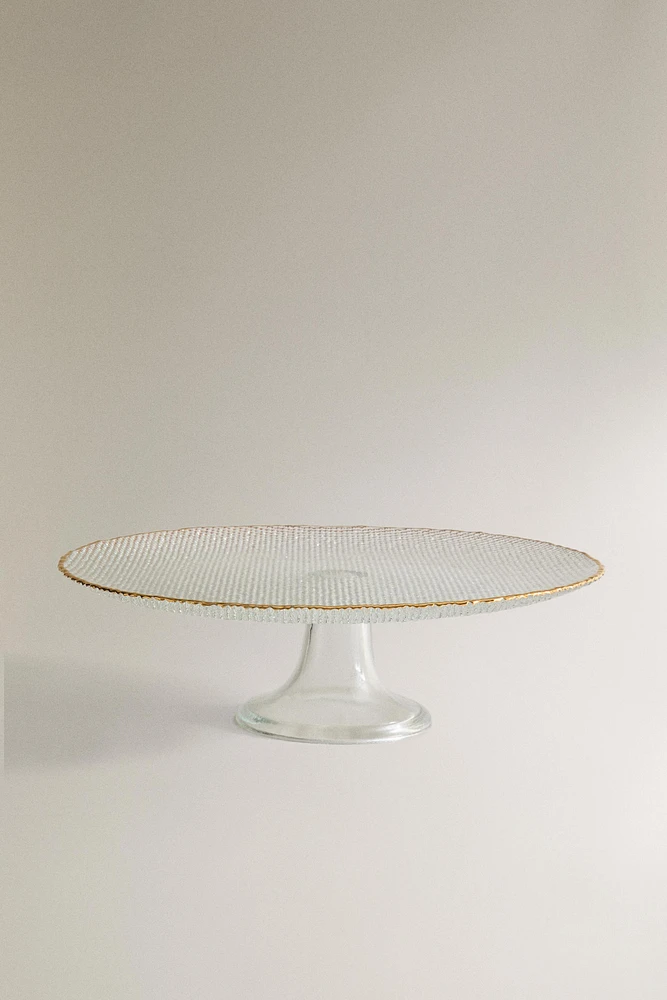 PLAT VERRE RECYCLABLE RELIEF LISERÉ DORÉ