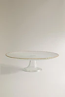 PLAT VERRE RECYCLABLE RELIEF LISERÉ DORÉ