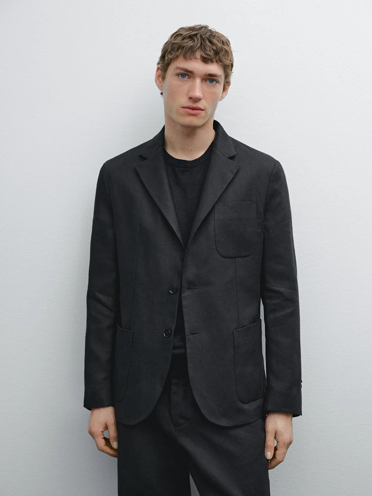 100% linen suit blazer