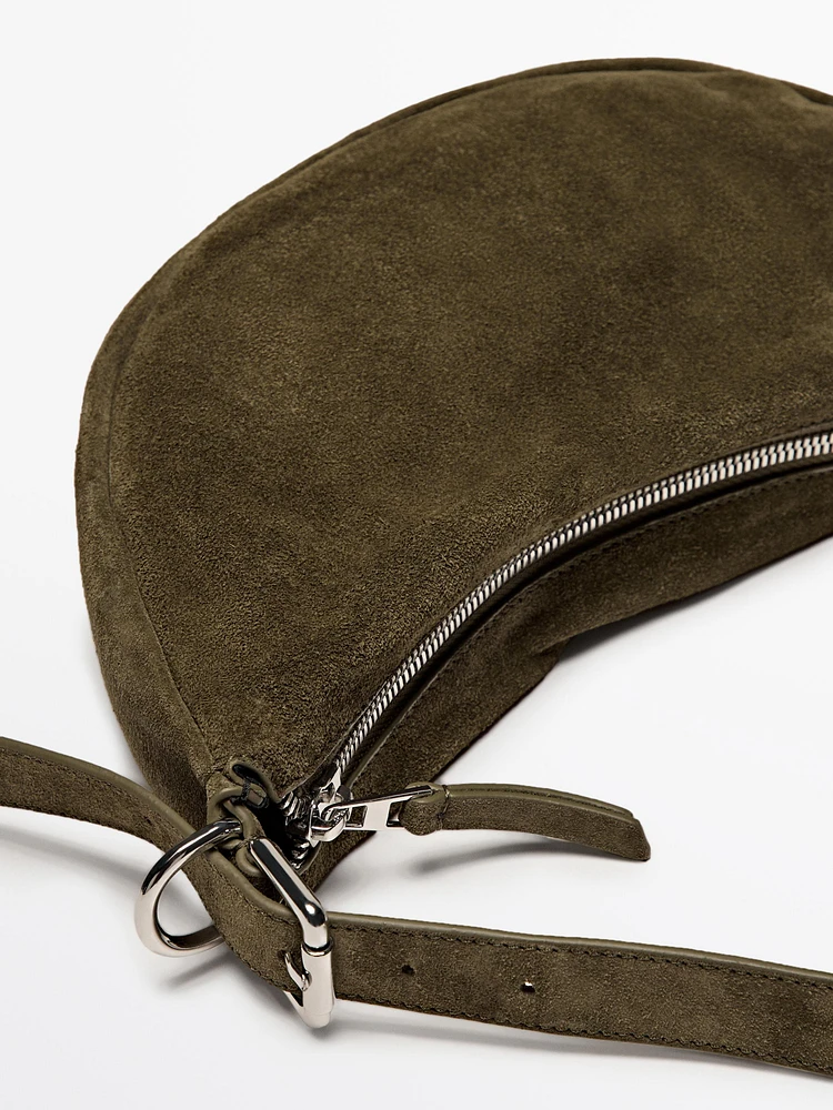 Sac porté épaule en croûte de cuir