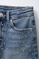 SHORT EN DENIM AVEC STRASS ÉTOILES