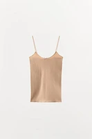 POINTELLE SATIN BOW TANK TOP