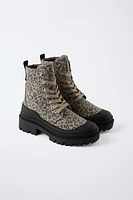 BOTTINES EN TISSU ANIMAL PRINT