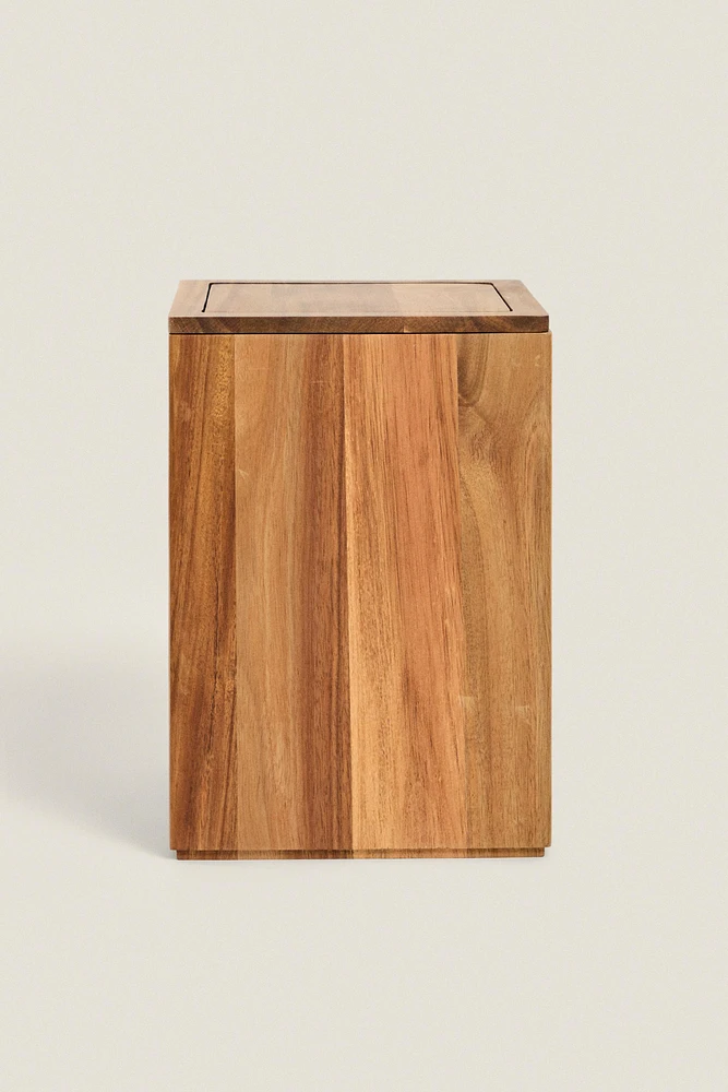 CORBEILLE À PAPIER CARRÉE SALLE DE BAIN BOIS GRAND FORMAT