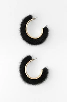 BOUCLES D'OREILLES ANNEAUX EFFET FOURRURE ÉDITION LIMITÉE
