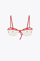 EMBROIDERED UNDERWIRE BIKINI TOP