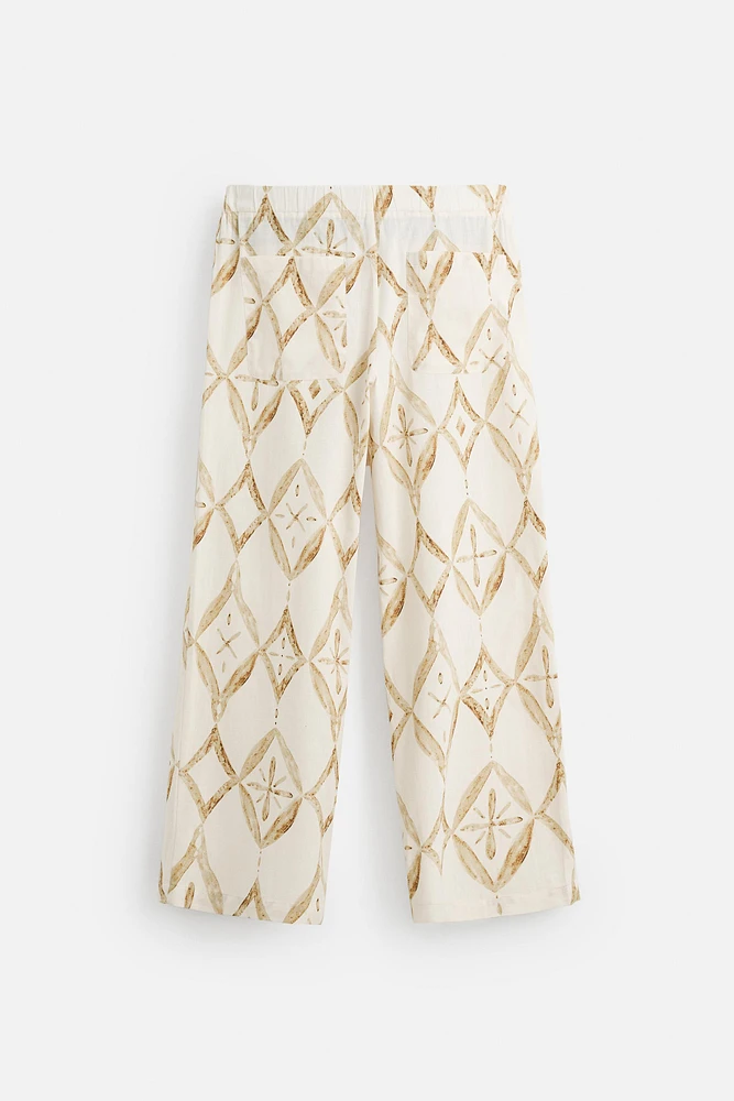 GEOMETRIC PRINT RELAXED FIT PANTS