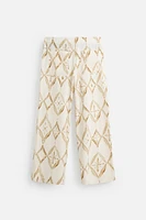 GEOMETRIC PRINT RELAXED FIT PANTS