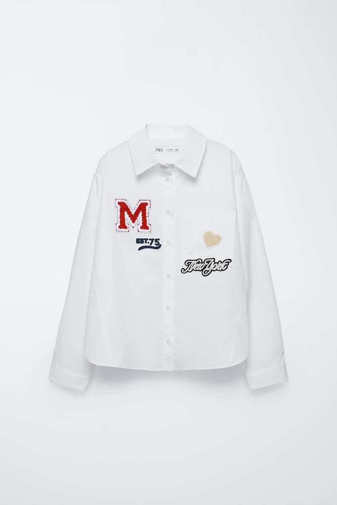 VARSITY PATCHES POPLIN SHIRT