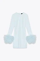 SHORT TULLE CUFF VOLUME DRESS