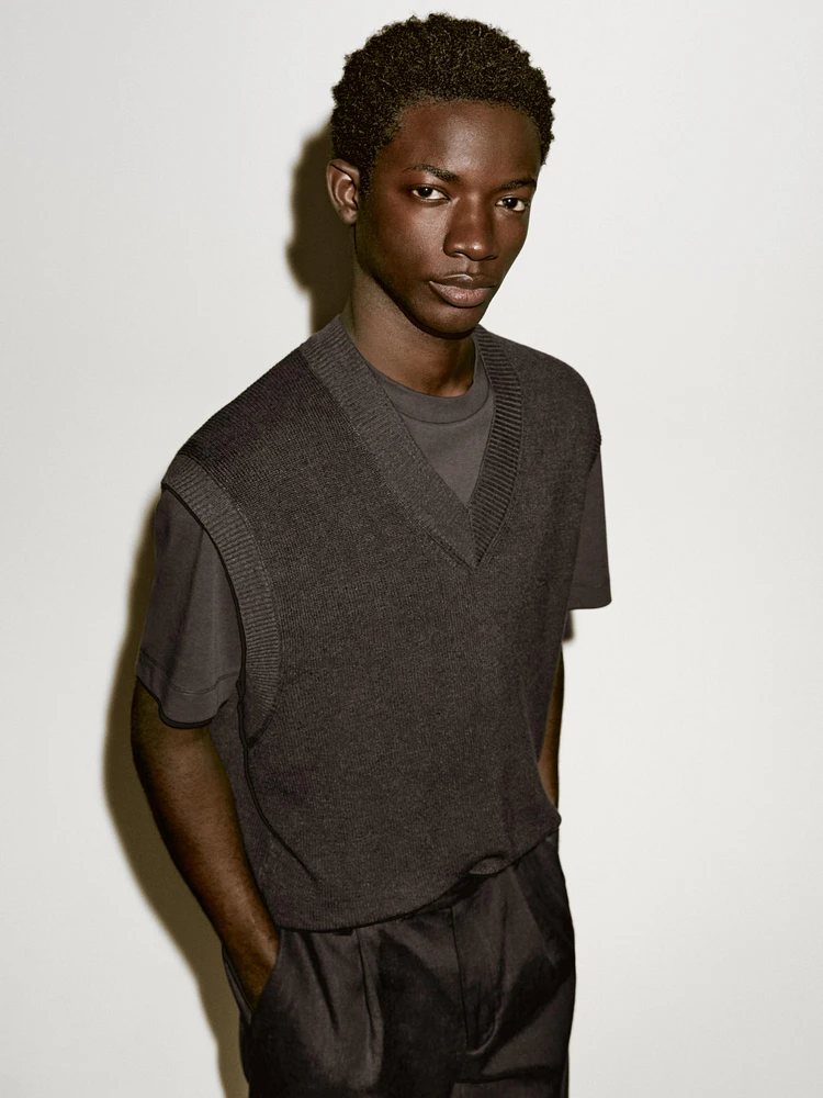 Linen blend knit vest - Limited Edition