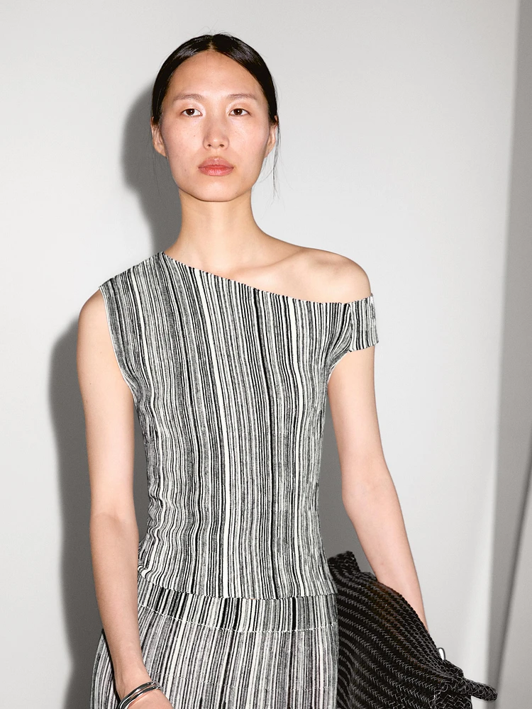 Top en maille à rayures