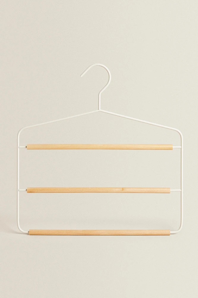 METAL AND WOOD PANTS HANGER