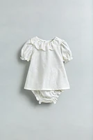 BLOUSE AND PANTIES WITH EMBROIDERED BOWS