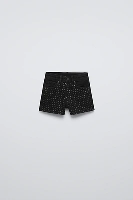 SHORT DENIM À STRASS