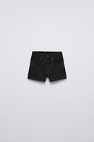 SHORT DENIM À STRASS