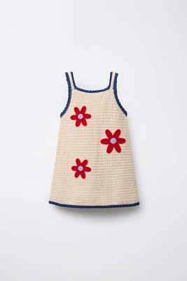 ROBE EN MAILLE FLEURS