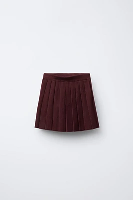 BOX PLEAT KNIT SKIRT