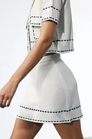 MINI TOPSTITCHED SKIRT