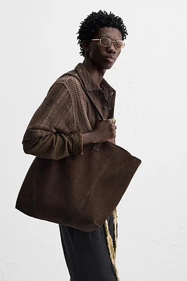 LEATHER SHOPPER BAG
