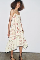 ZW COLLECTION FLORAL EMBROIDERED ASYMMETRIC DRESS