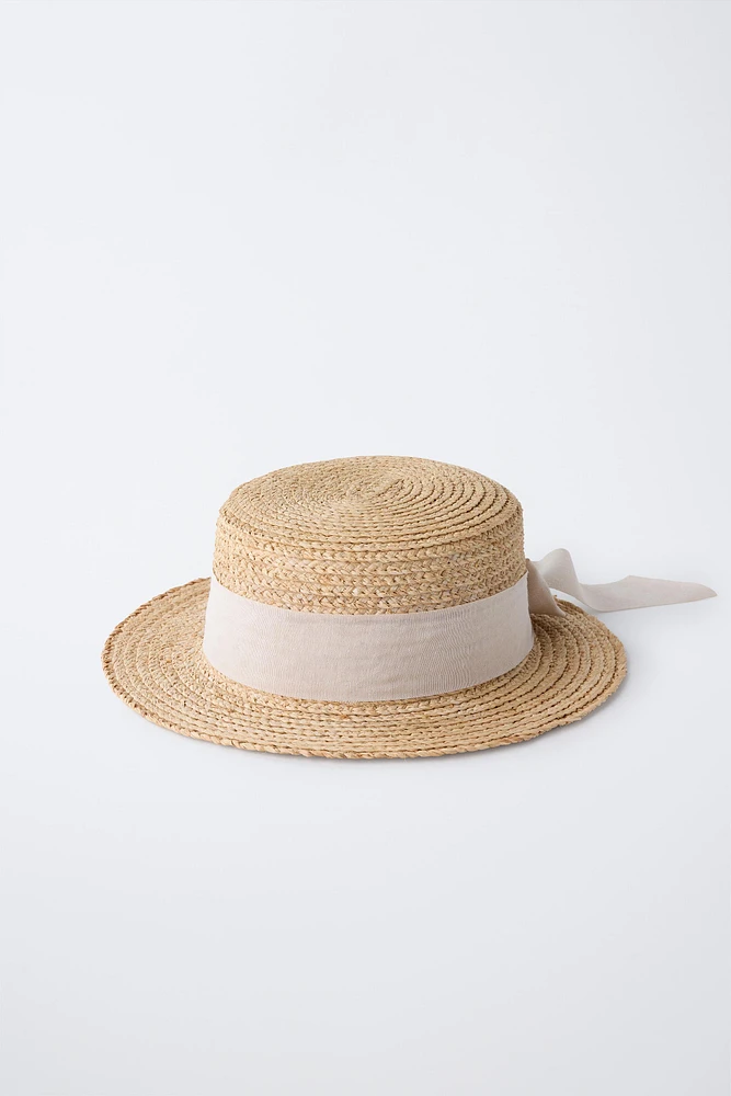 BOW BOATER HAT