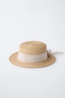 BOW BOATER HAT