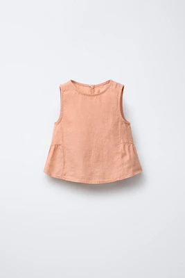 BLOUSE PÉPLUM 100 % LIN