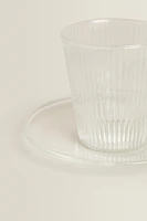 BOROSILICATE GLASS COFFEE CUP AND SAUCER