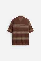 LINEN VISCOSE KNIT SHIRT